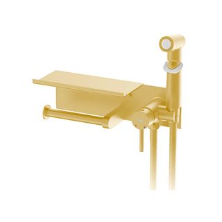 Гигиенический душ со смесителем Frap F2075-3 Золотой сатин